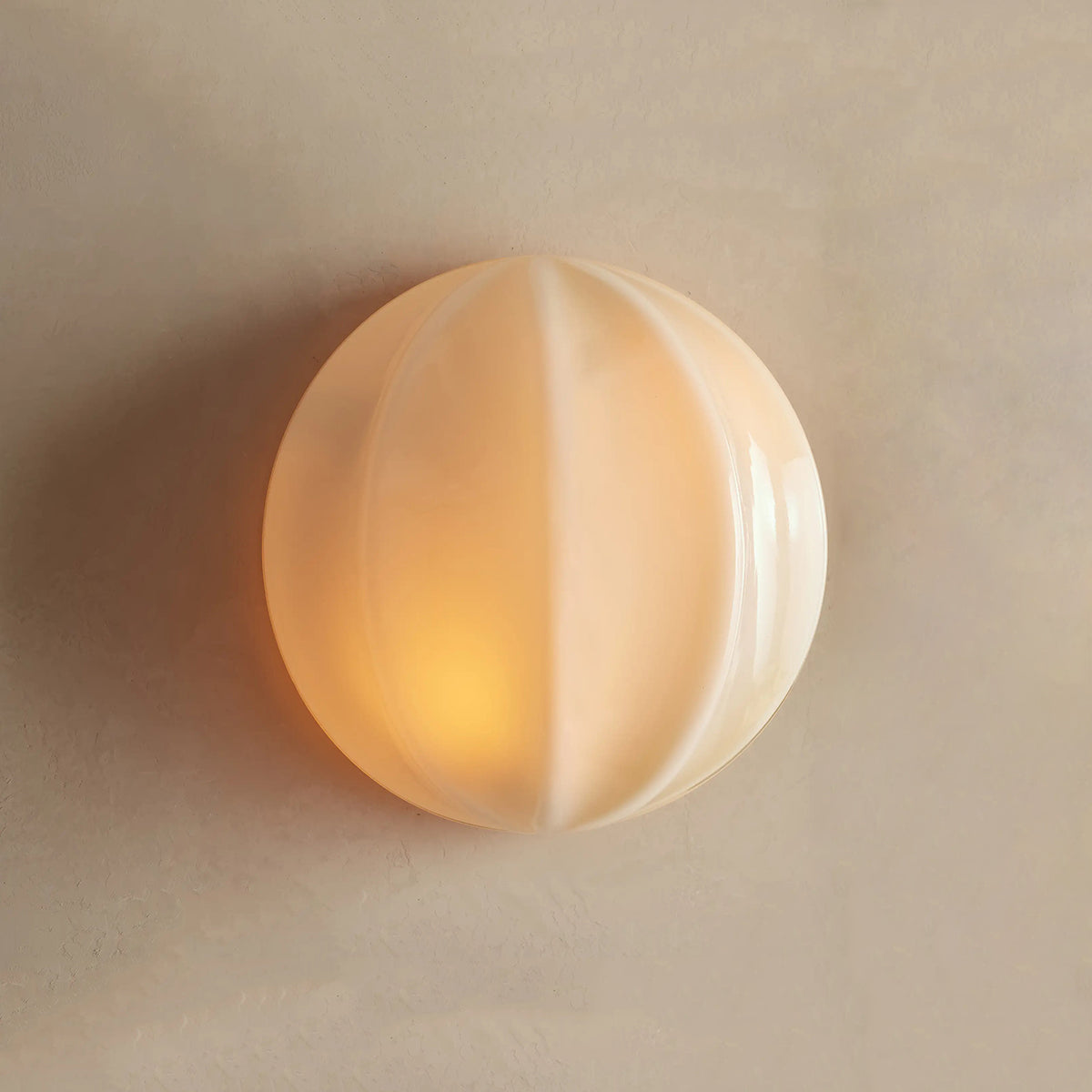 Nelly Clamshell Ribbed Opal Glass Wall Sconce
