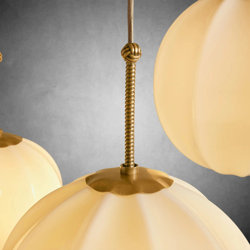 Nelly Multi-Globe Ribbed Opal Glass Chandelier