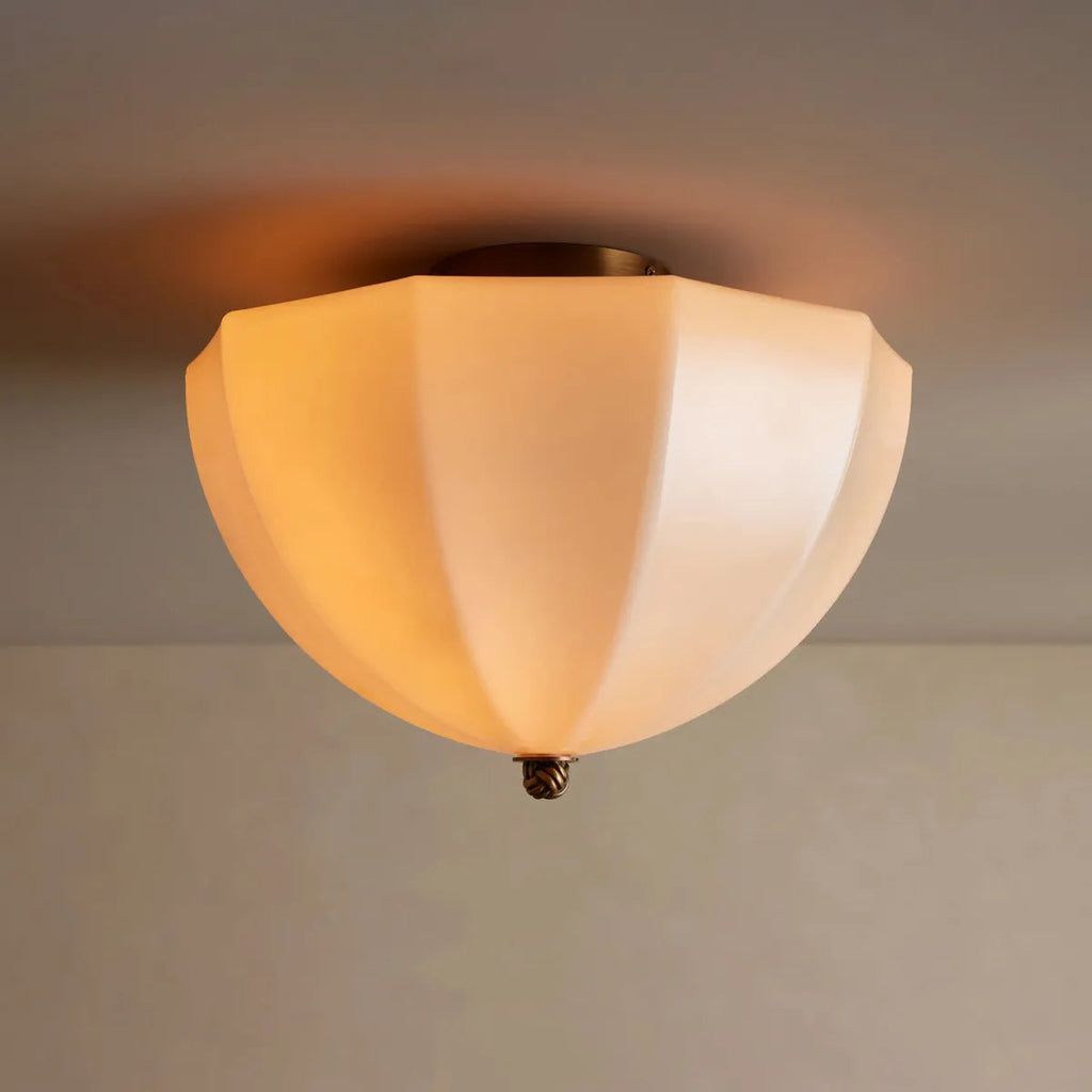 Nelly Ribbed Opal Glass Flush Mount