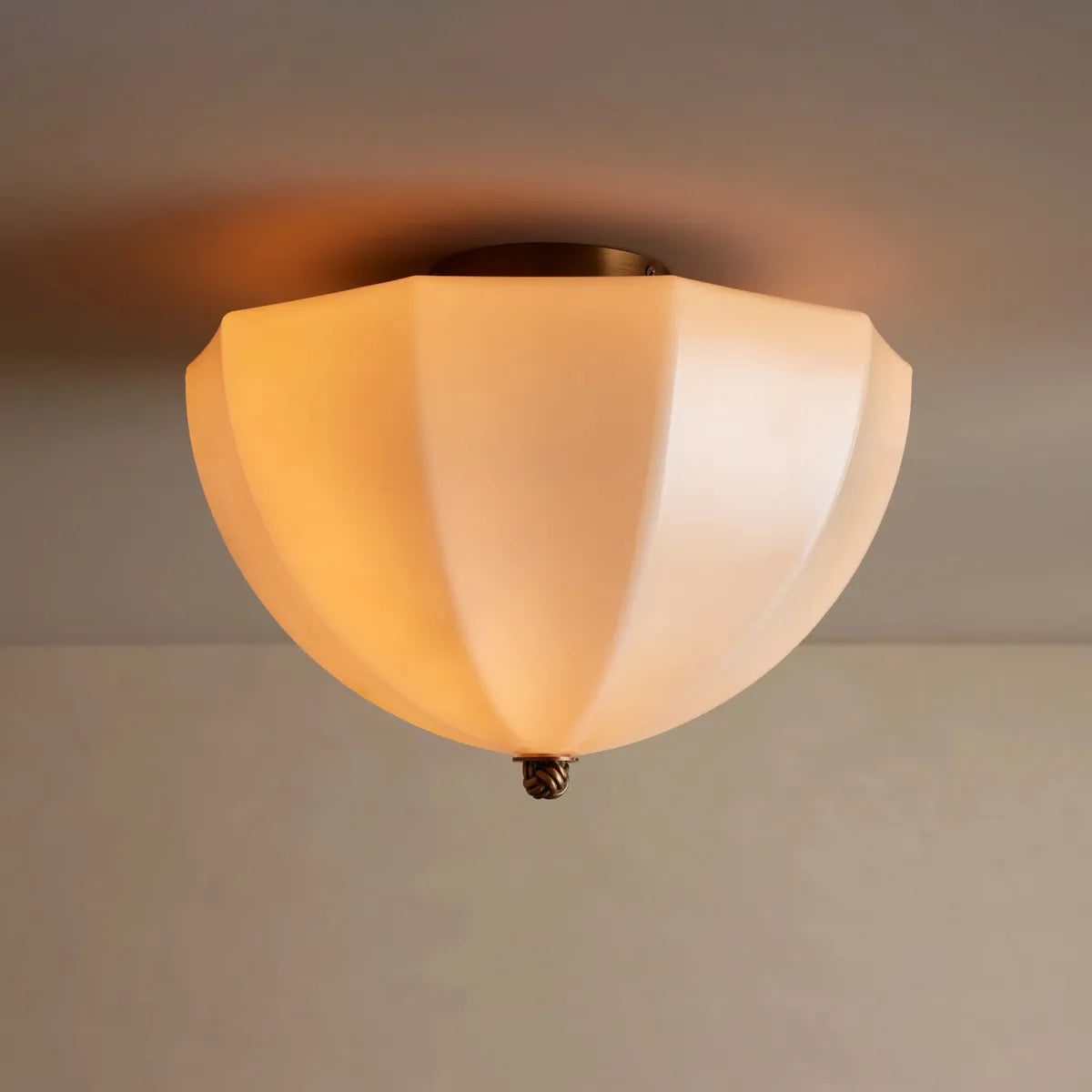 Nelly Ribbed Opal Glass Flush Mount