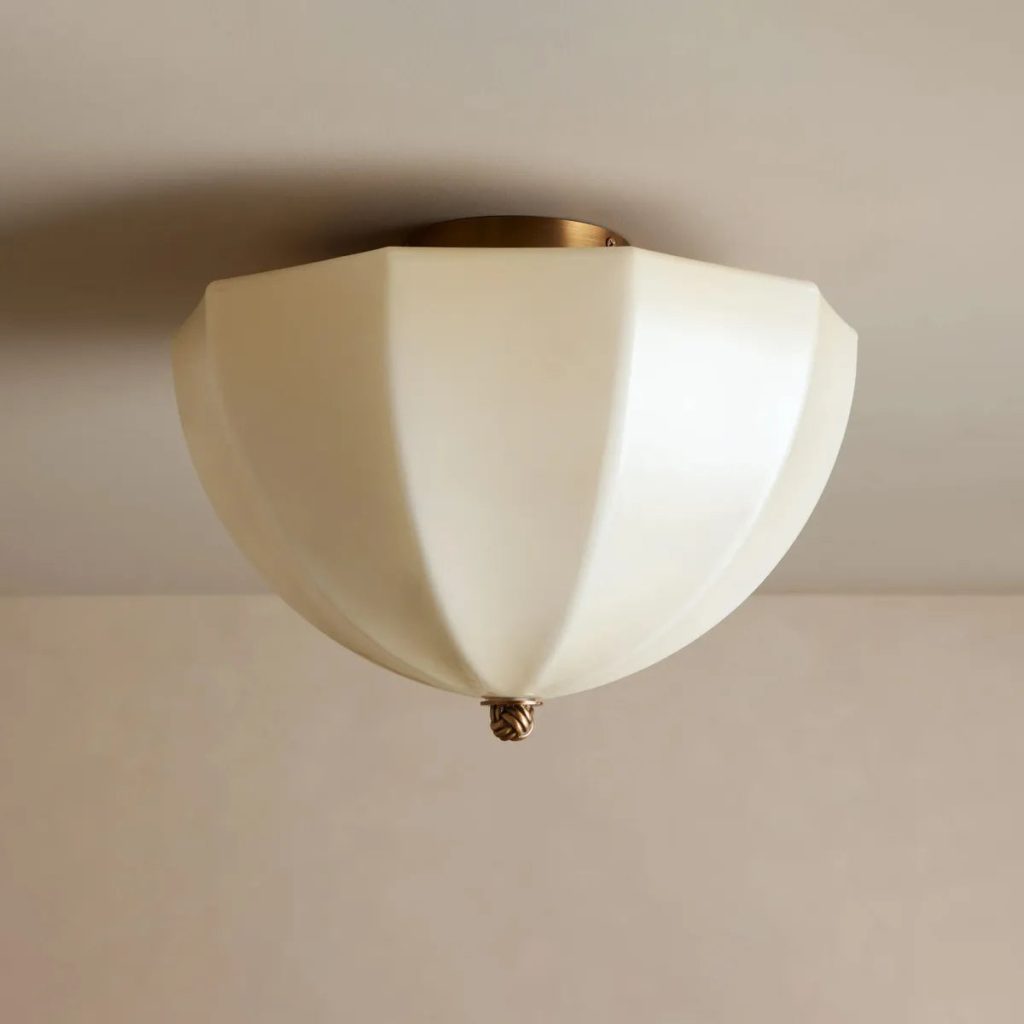 Nelly Ribbed Opal Glass Flush Mount