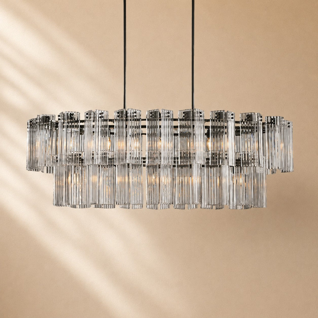 Norris Art Glass Linear Chandelier