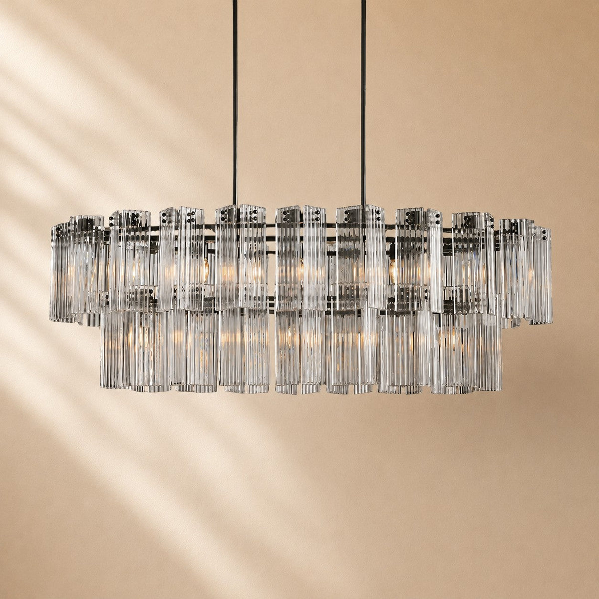 Norris Art Glass Linear Chandelier