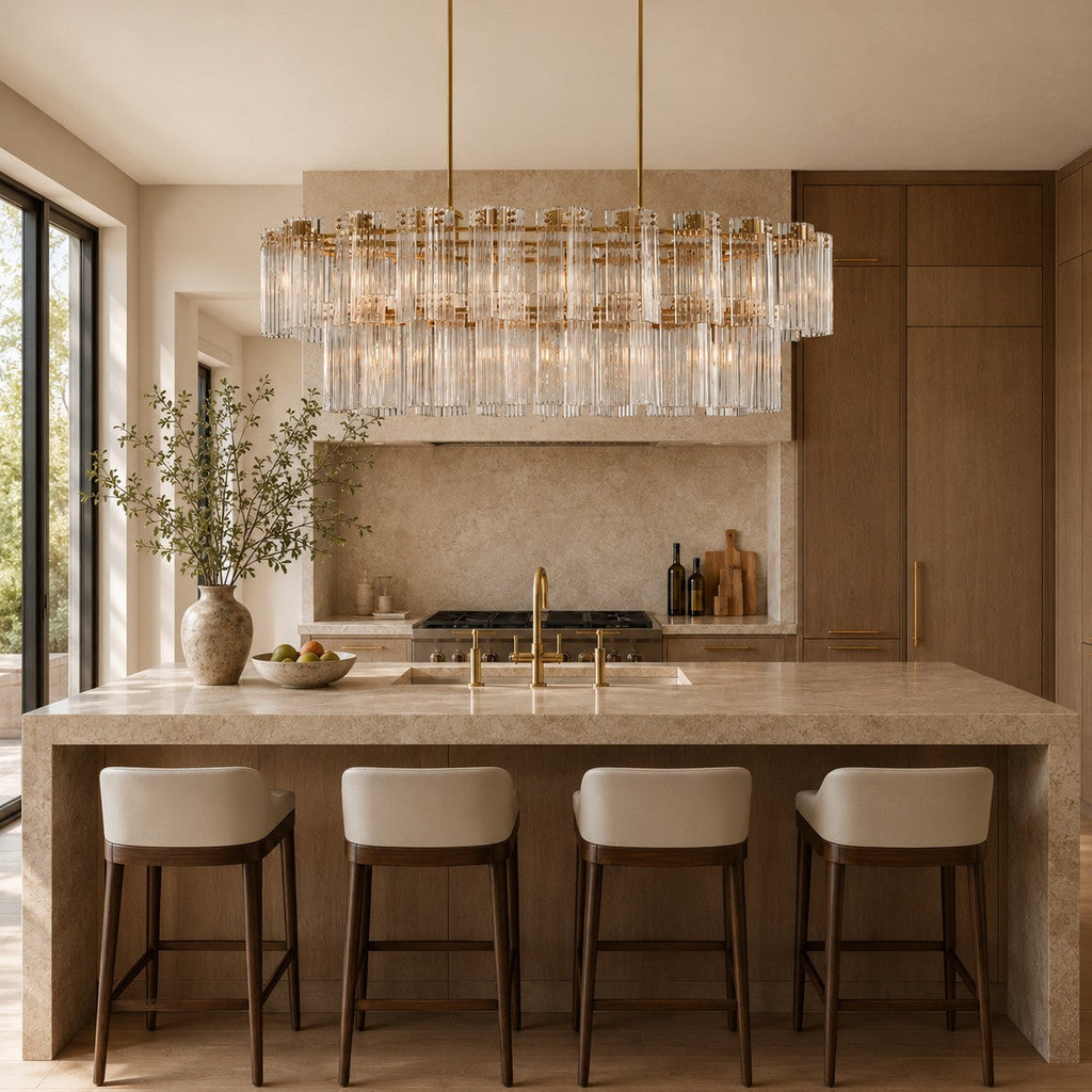 Norris Art Glass Linear Chandelier