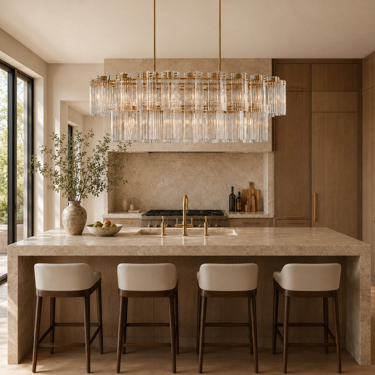 Norris Art Glass Linear Chandelier
