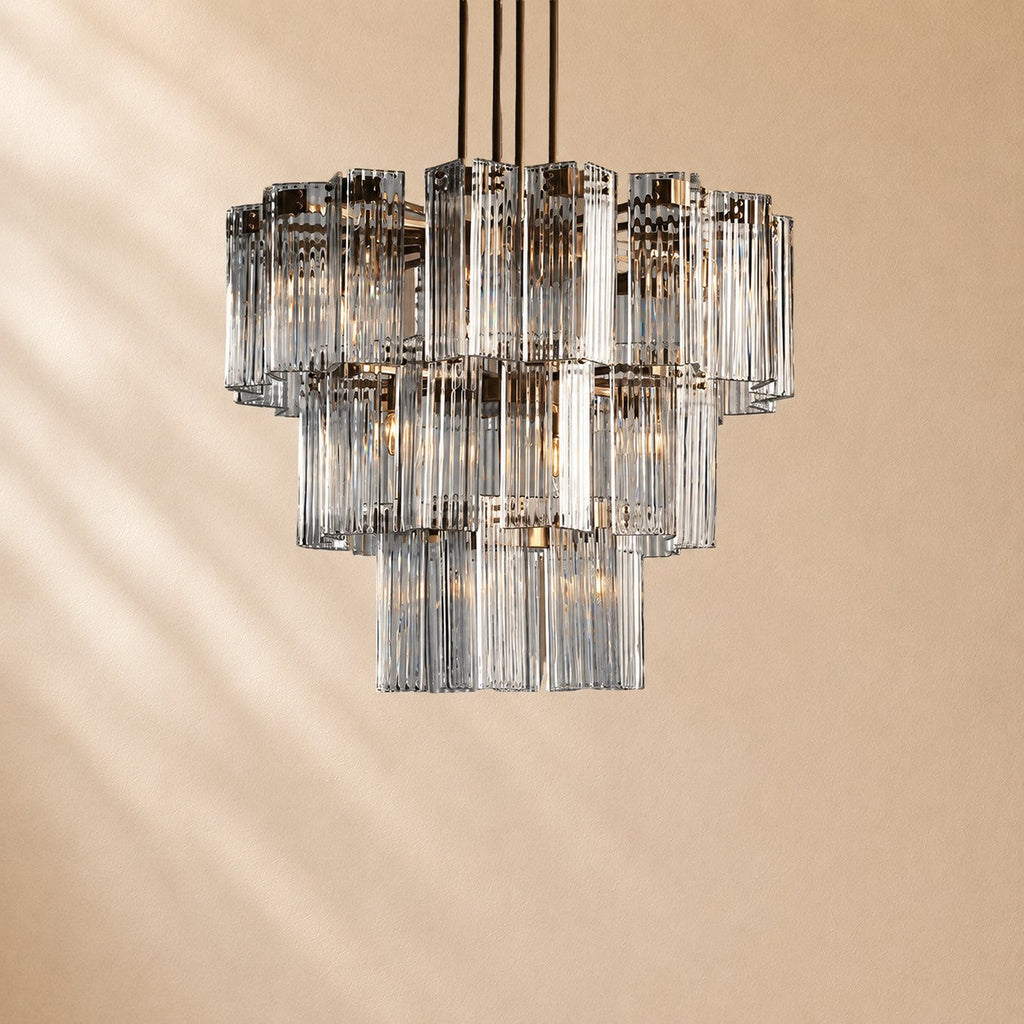 Norris Art Glass Round Chandelier 38"