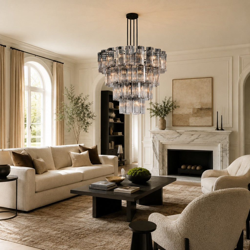 Norris Art Glass Round Chandelier 48"