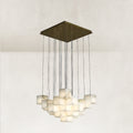 Nura Cube Natural Alabaster 25-Light Square Chandelier 22.5"W