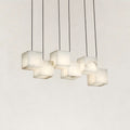 Nura Cube Natural Alabaster 6-Light Linear Pendant 27"W