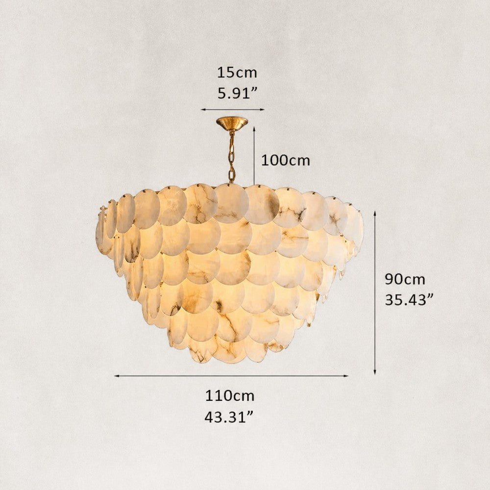 Oriella Grand Multi-Tier Alabaster Chandelier 43"D