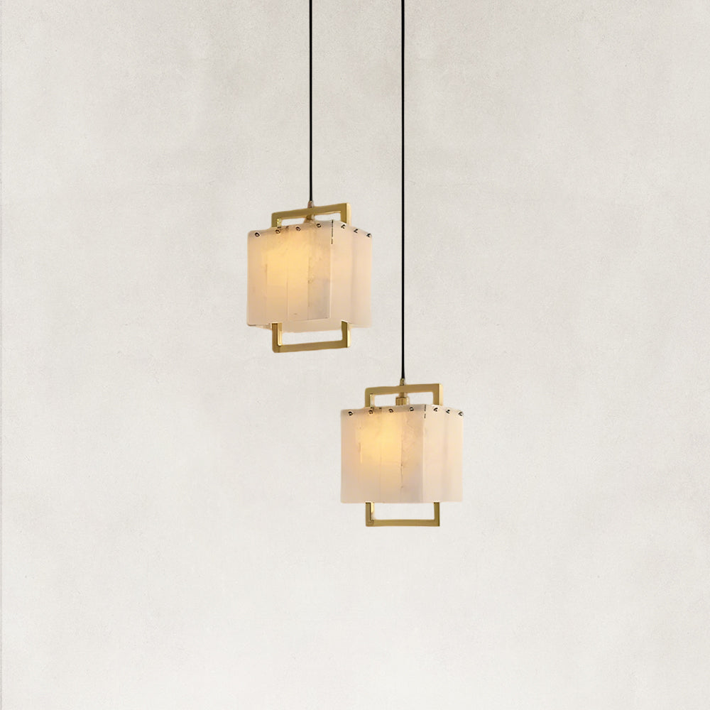 Orivan Alabaster 2-Light Cluster Dome Chandelier 6"D