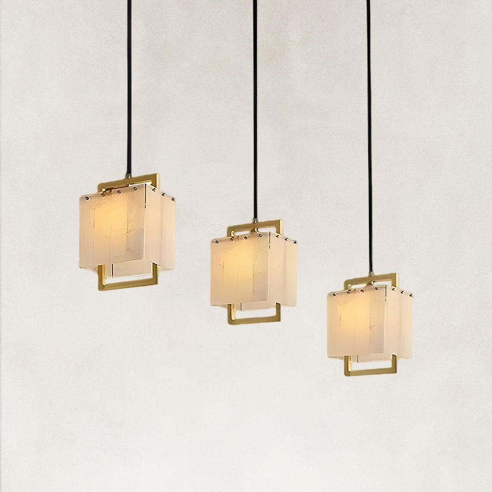 Orivan Alabaster 3-Light Cluster Dome Chandelier 22"W