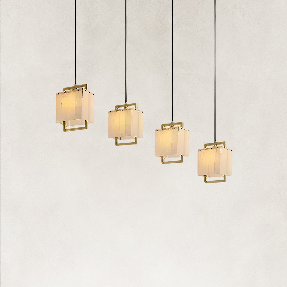 Orivan Alabaster 4-Light Cluster Dome Chandelier 36"W
