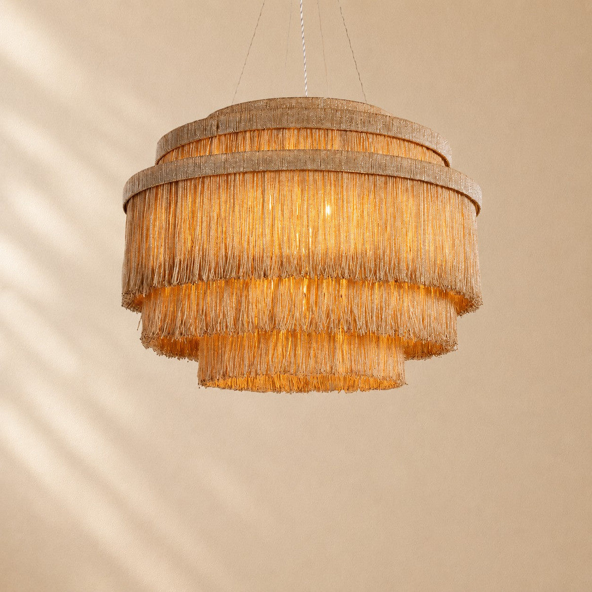 Pater Jute Fringe Tiered Chandelier