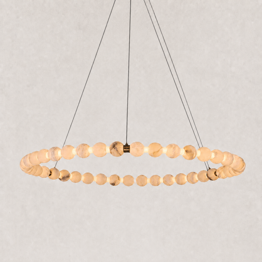 Pearl Single Circle Alabaster Chandelier