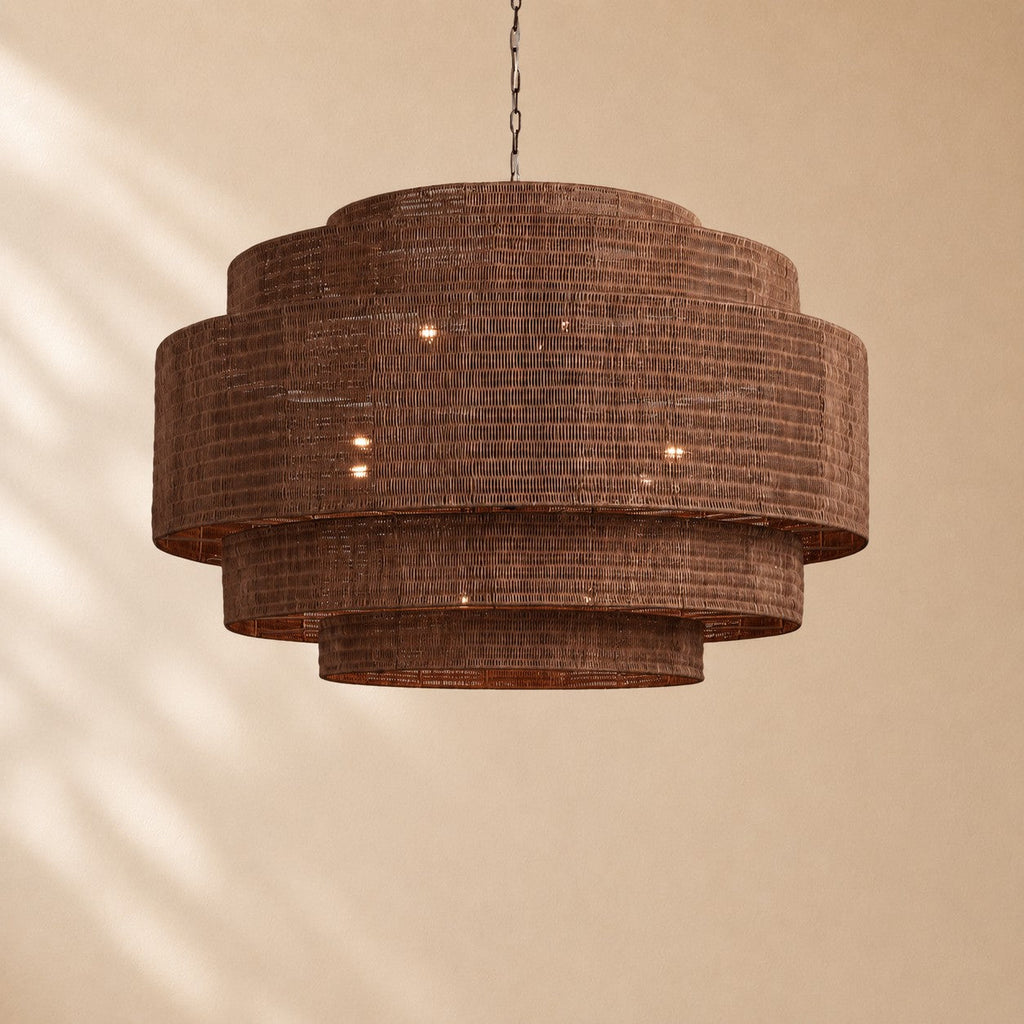Penn Rattan Chandelier 52"