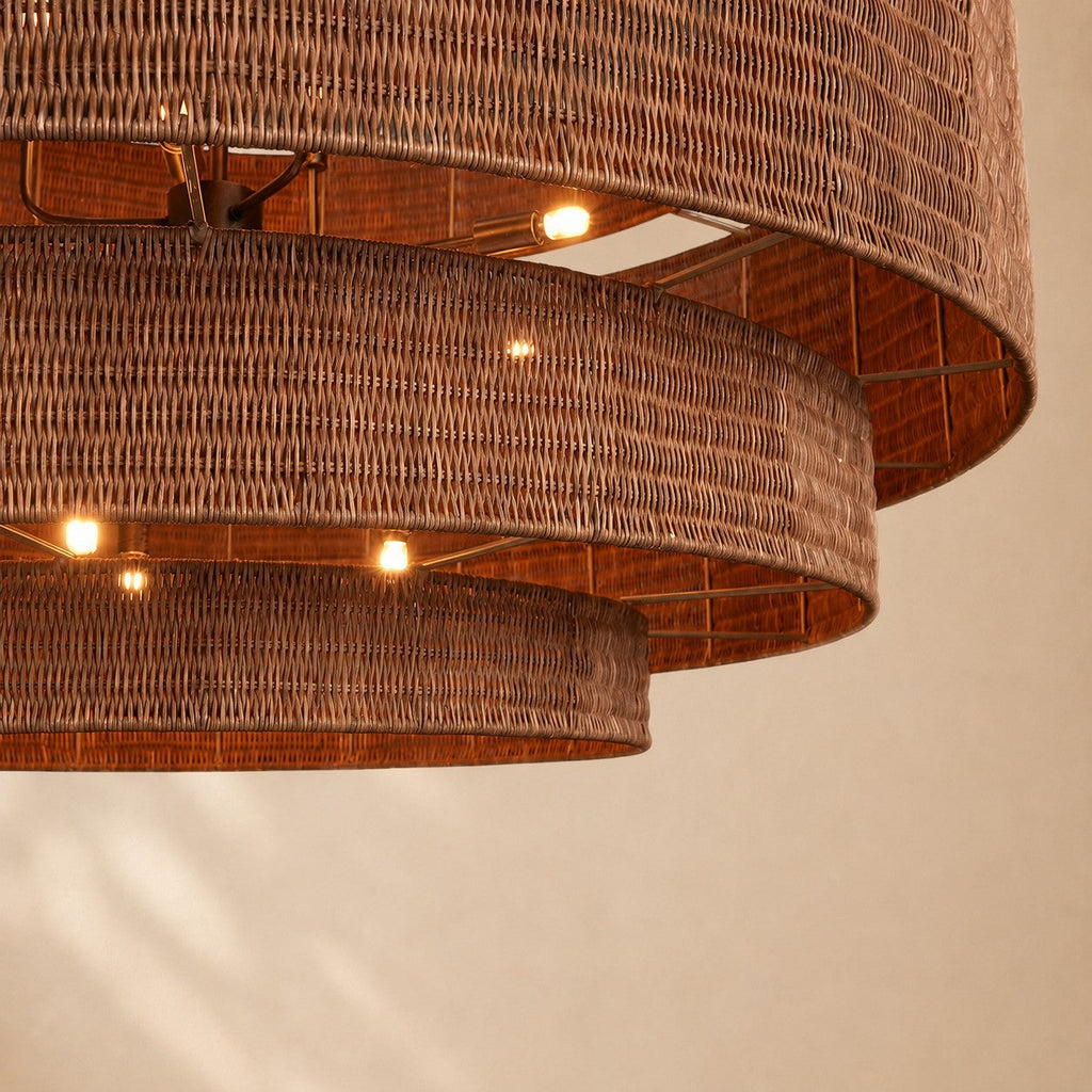 Penn Rattan Chandelier 52"