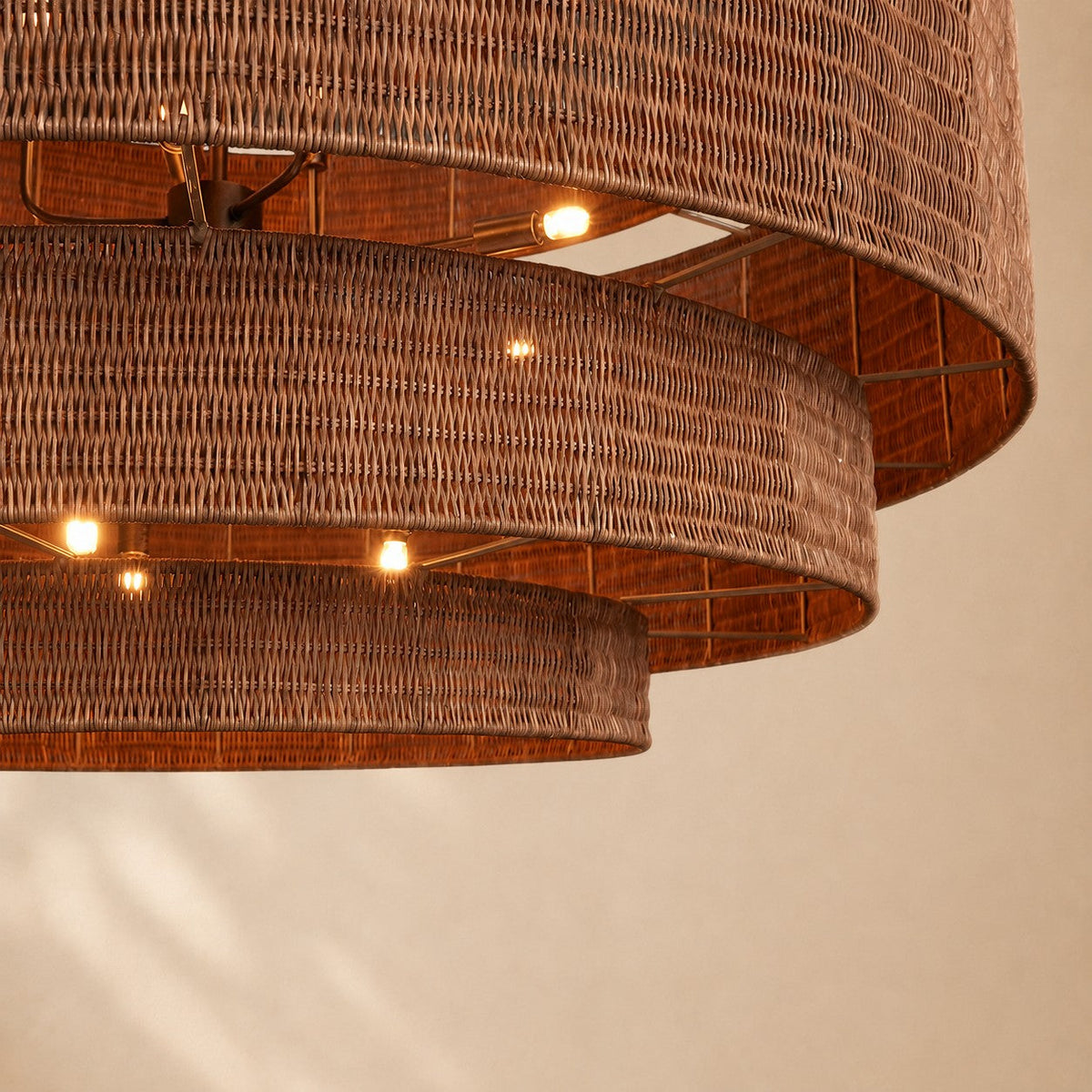 Penn Rattan Chandelier 52"