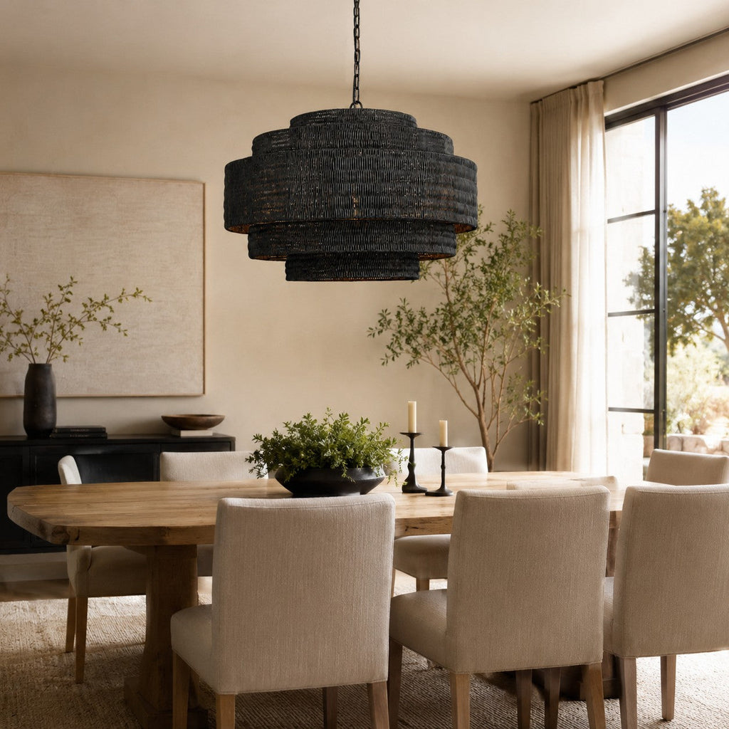Penn Rattan Chandelier
