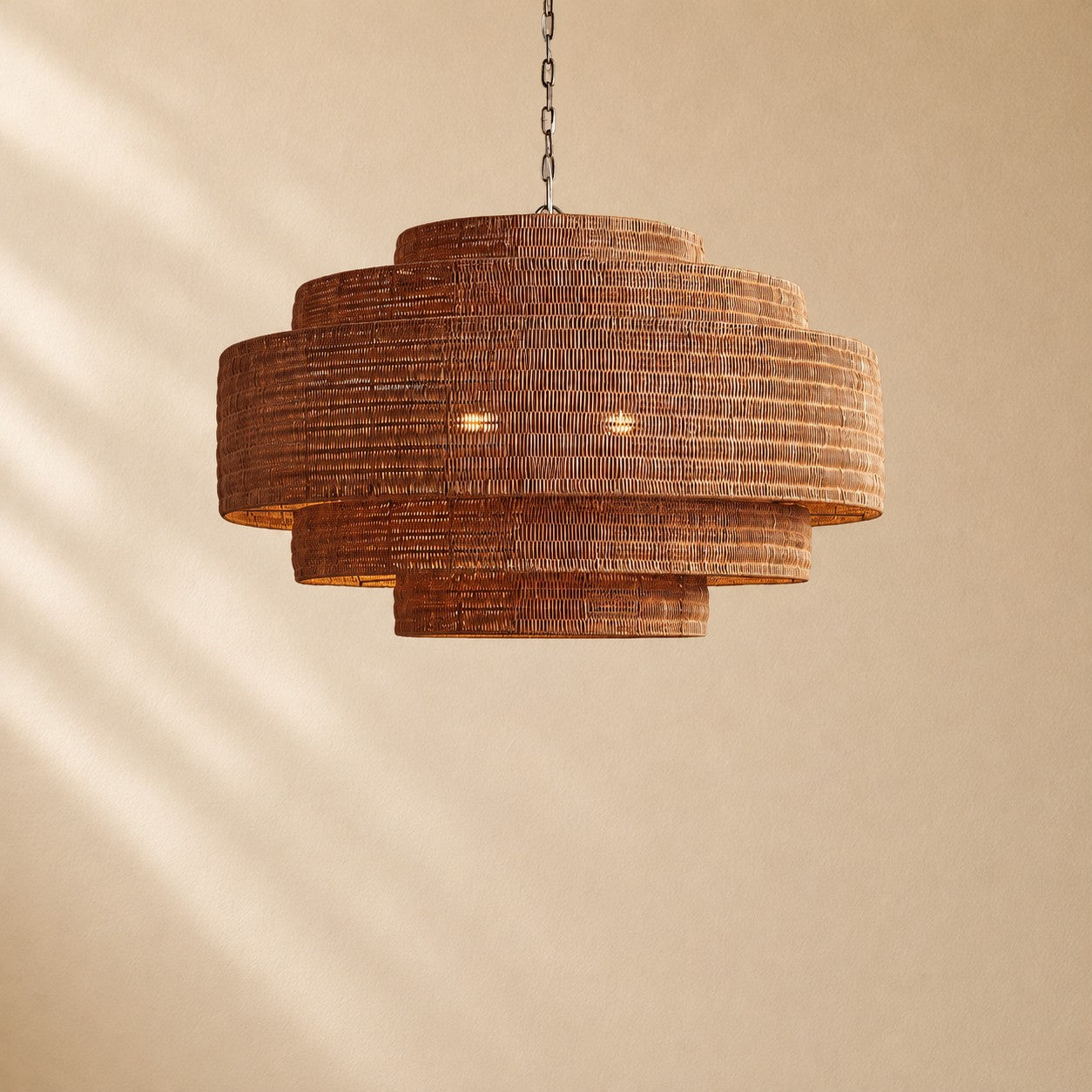 Penn Rattan Chandelier