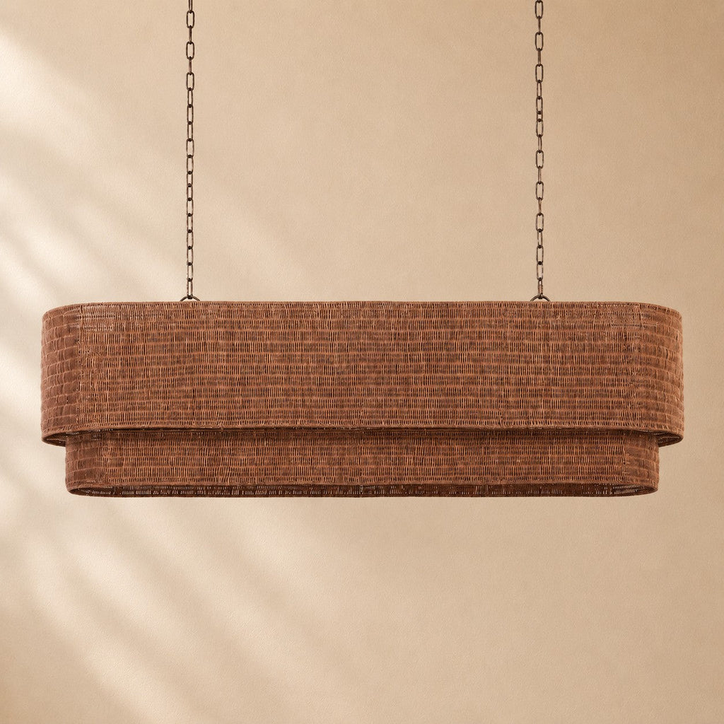 Penn Rattan Linear Chandelier