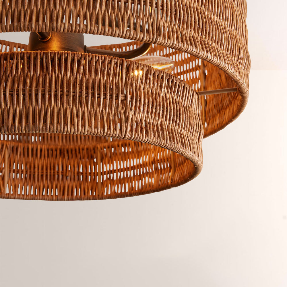 Penn Rattan Flush Mount