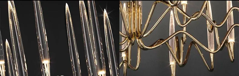 Pezzo Crystal Long Chandelier L78'' 59'' 40''