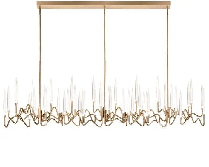 Custom Size Pezzo Crystal Long Chandelier L70''