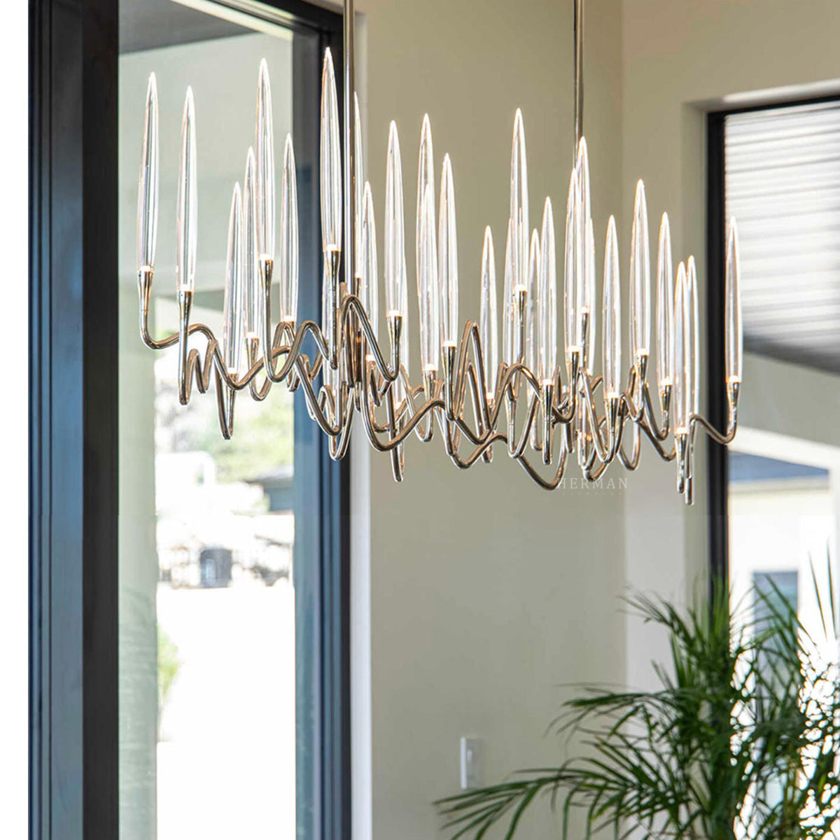 Pezzo Crystal Long Chandelier L78'' 59'' 40''