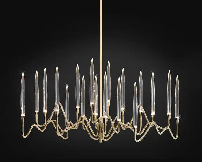 Pezzo Crystal Long Chandelier L78'' 59'' 40''