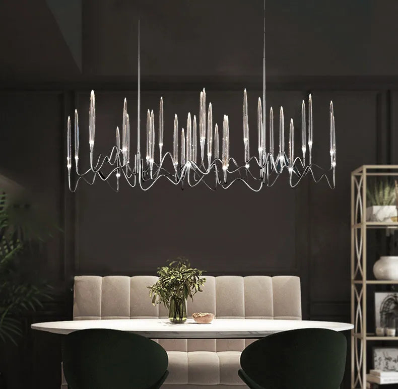 Pezzo Crystal Long Chandelier L78'' 59'' 40''