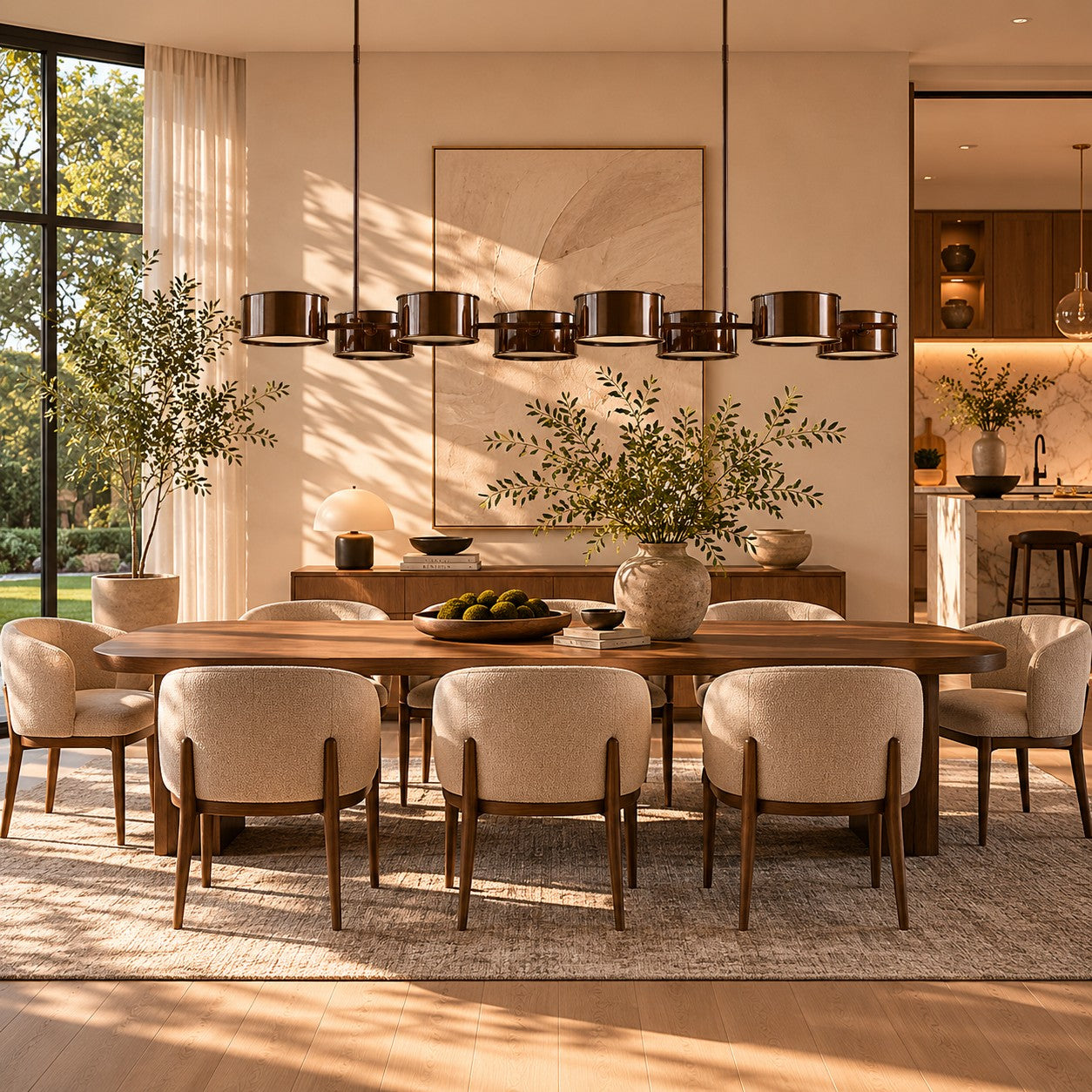 Daphny Linear Metal Drum Chandelier
