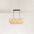 Raine Natural Alabaster Linear Tiered Chandelier 47“W