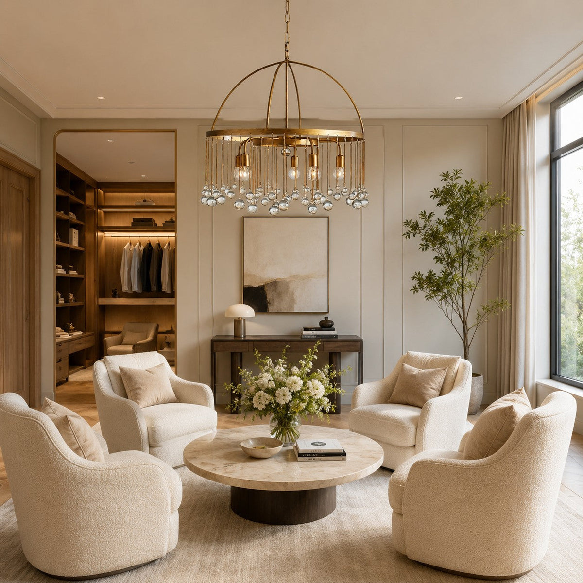 Sally Round Two-Tier Chandelier