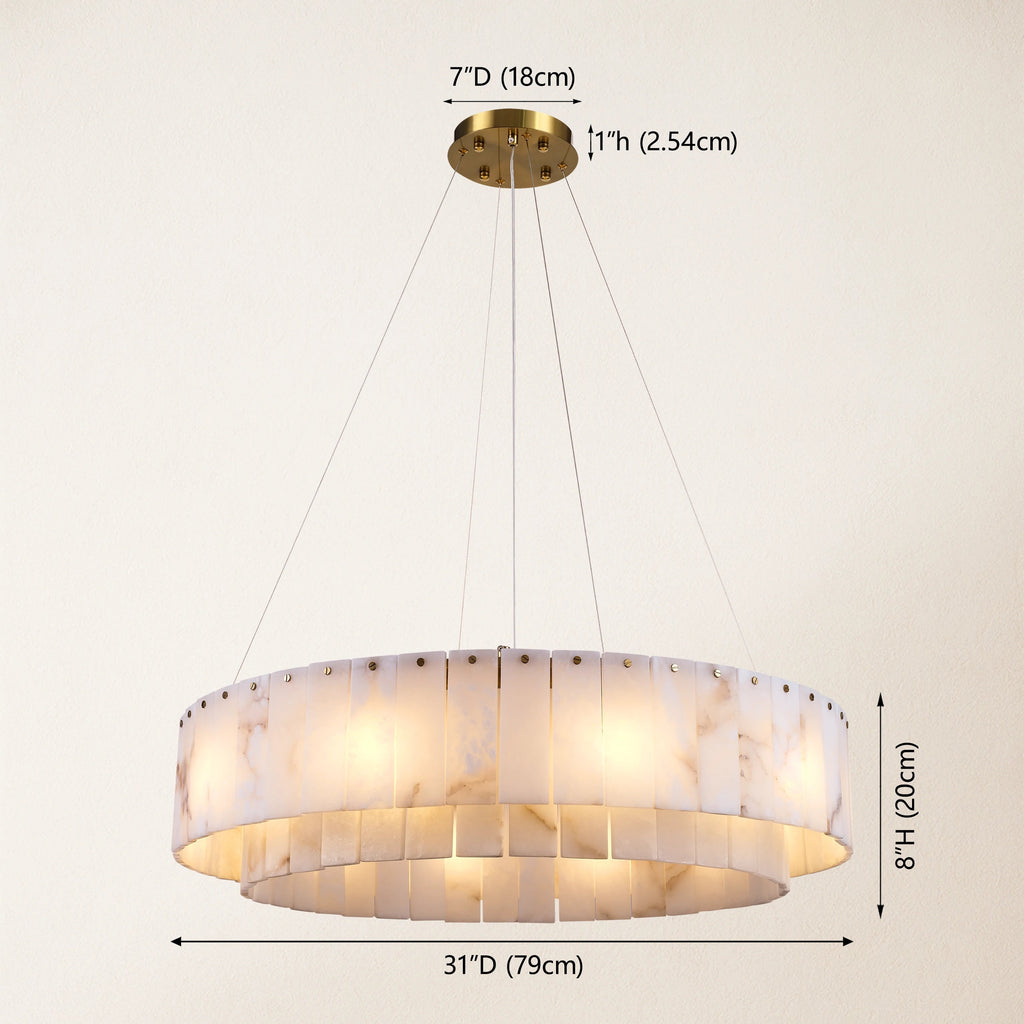 Sawyer Alabaster Round Chandelier