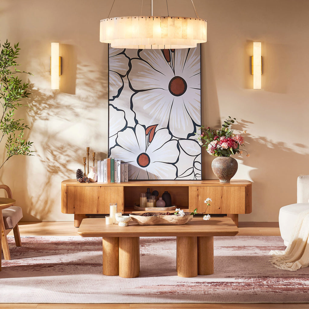 Sawyer Alabaster Round Chandelier