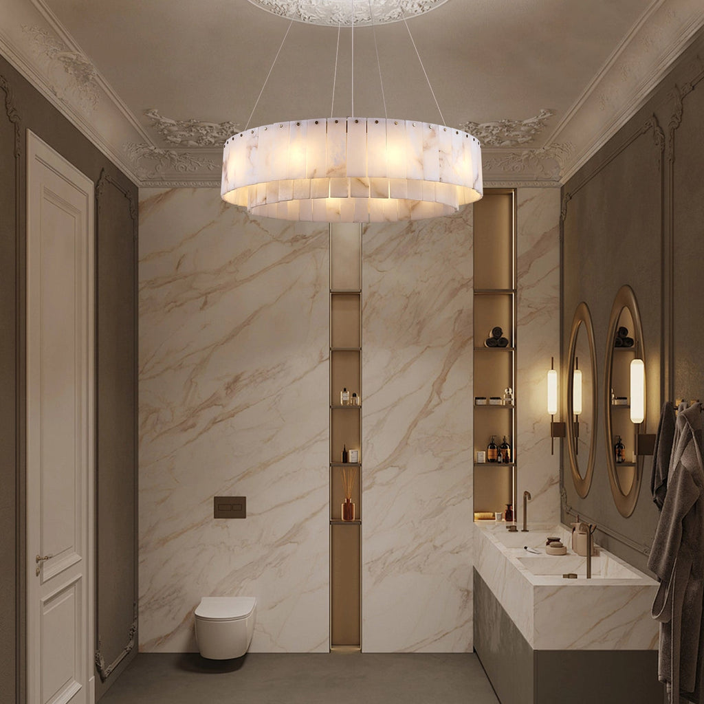 Sawyer Alabaster Round Chandelier