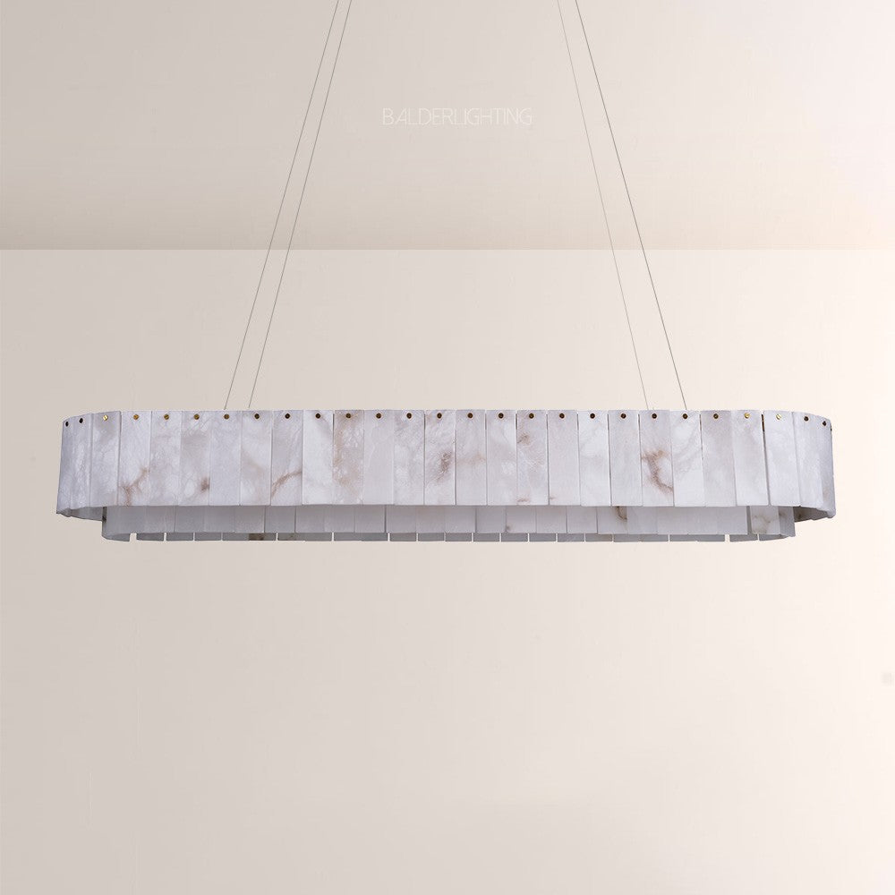 Sawyer Alabaster Rectangle Chandelier