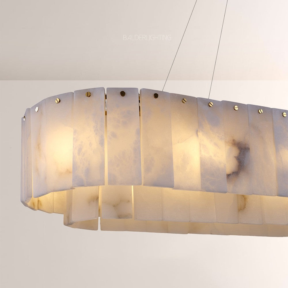 Sawyer Alabaster Rectangle Chandelier