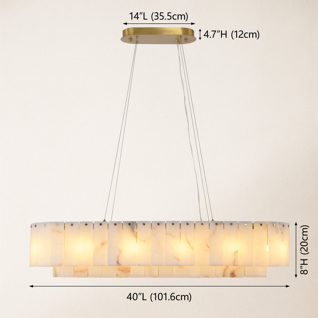 Sawyer Alabaster Rectangle Chandelier