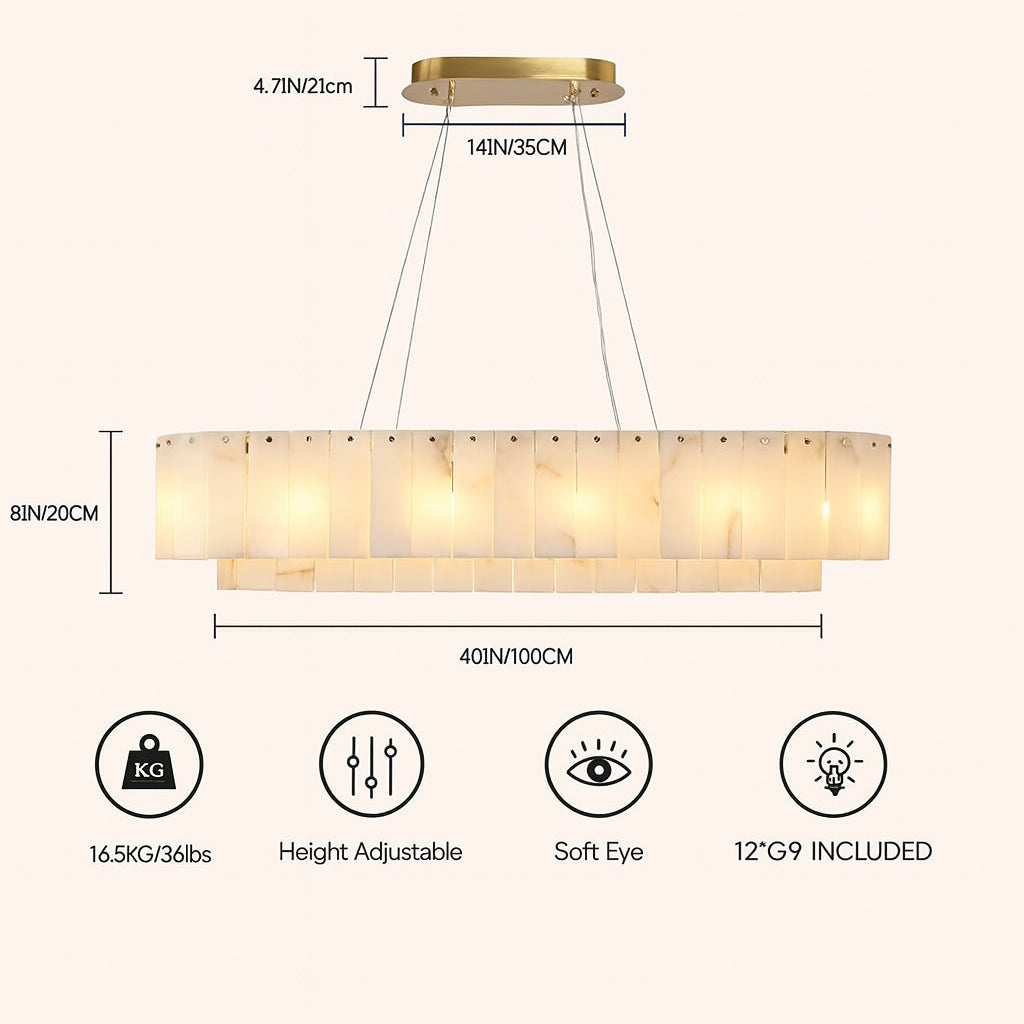 Sawyer Alabaster Rectangle Chandelier