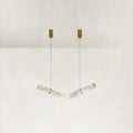 Verve V-Shape Alabaster Tube Pendant Light 47"L