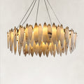 Halo Modern Natural Alabaster Ring chandelier 47"D