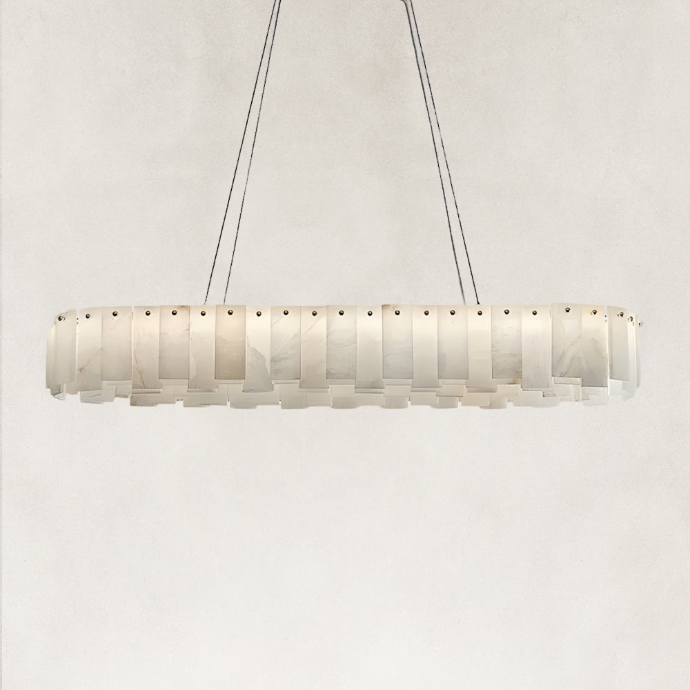 Serene Pillar Natural Alabaster Linear chandelier 39"W