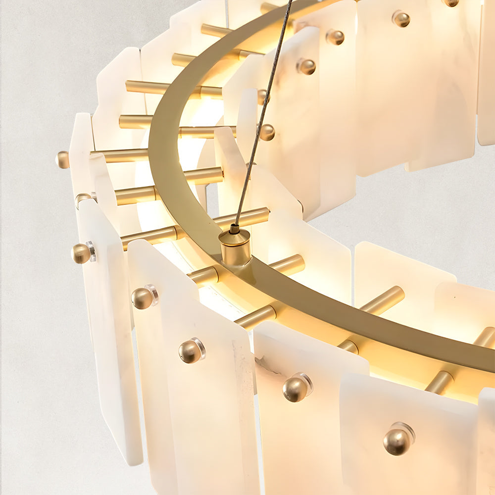 Serene Pillar Natural Alabaster Linear chandelier 39"W