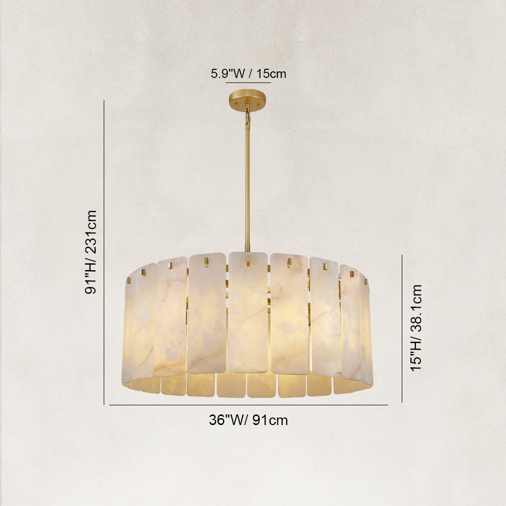 Solara Alabaster Chandelier 36”D