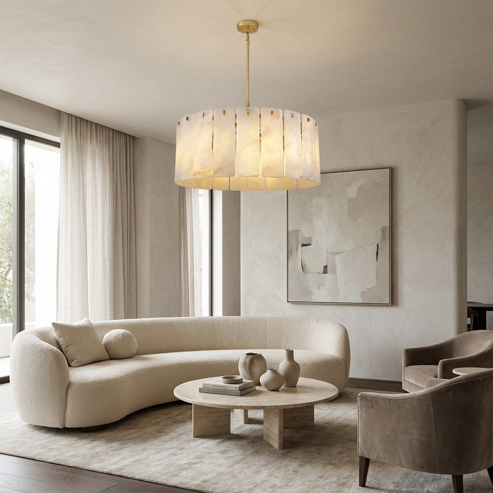 Solara Alabaster Chandelier 36”D
