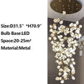 Spiral Pure White Magnolia Chandelier