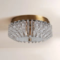Steele Deco Brass Flush Mount with Textured Glass Panels