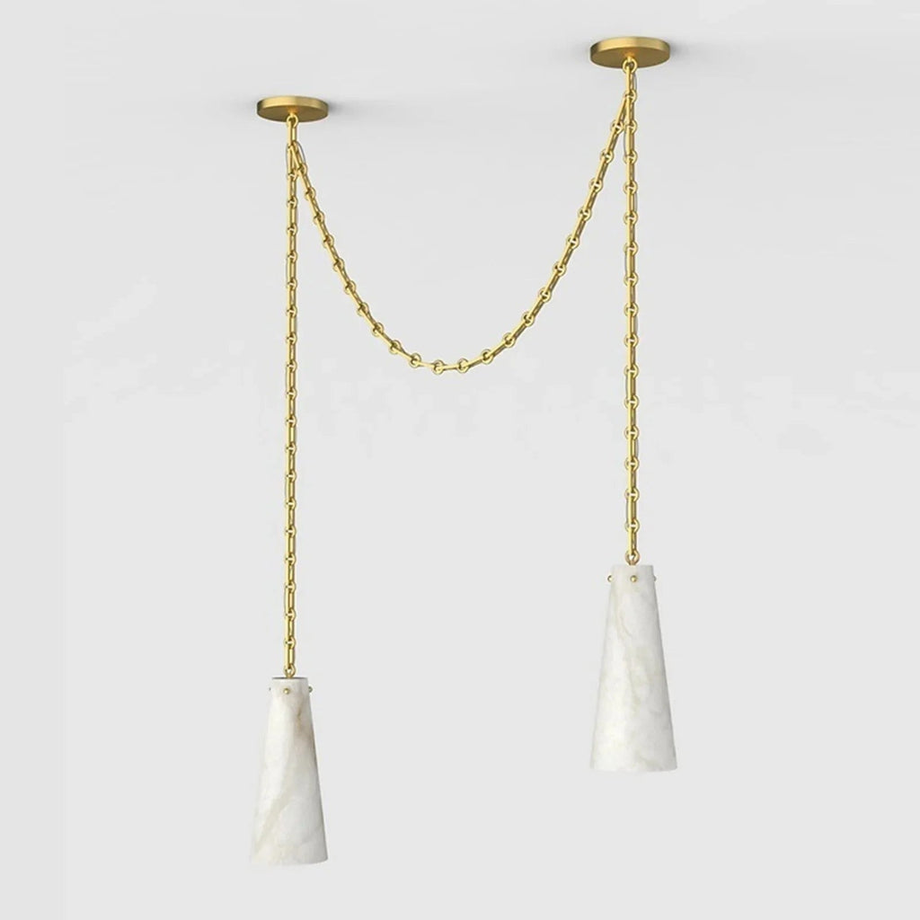 Alabaster Contemporary Vintage 2-Light Pendant